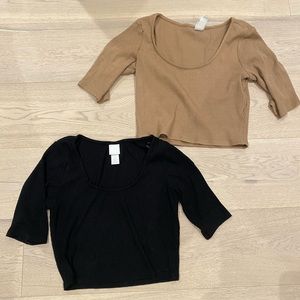 Black and Khaki crop top